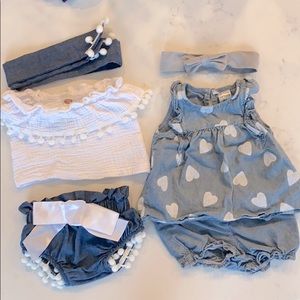 (2) outfits with matching headbands